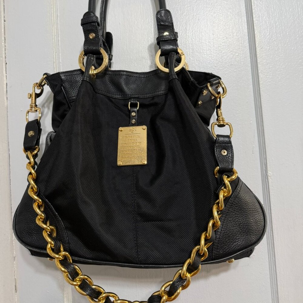 JPK Paris 75 black nylon and leather bag with gold-tone hardware